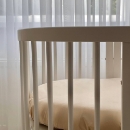 Husa saltea rotunda patut bebe copii cu elastic, 70 x 70 cm, bej (3)